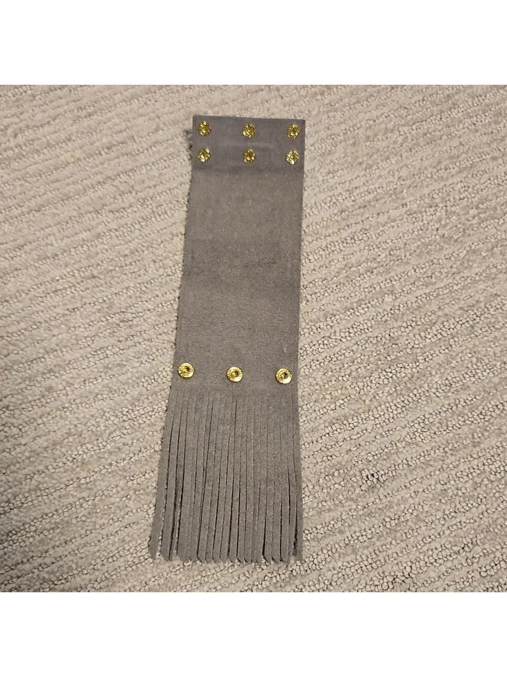 Heather Gardner 3in Cali Fringe Cuff-Gray Snakeskin